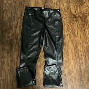 High waisted faux leather leggings
